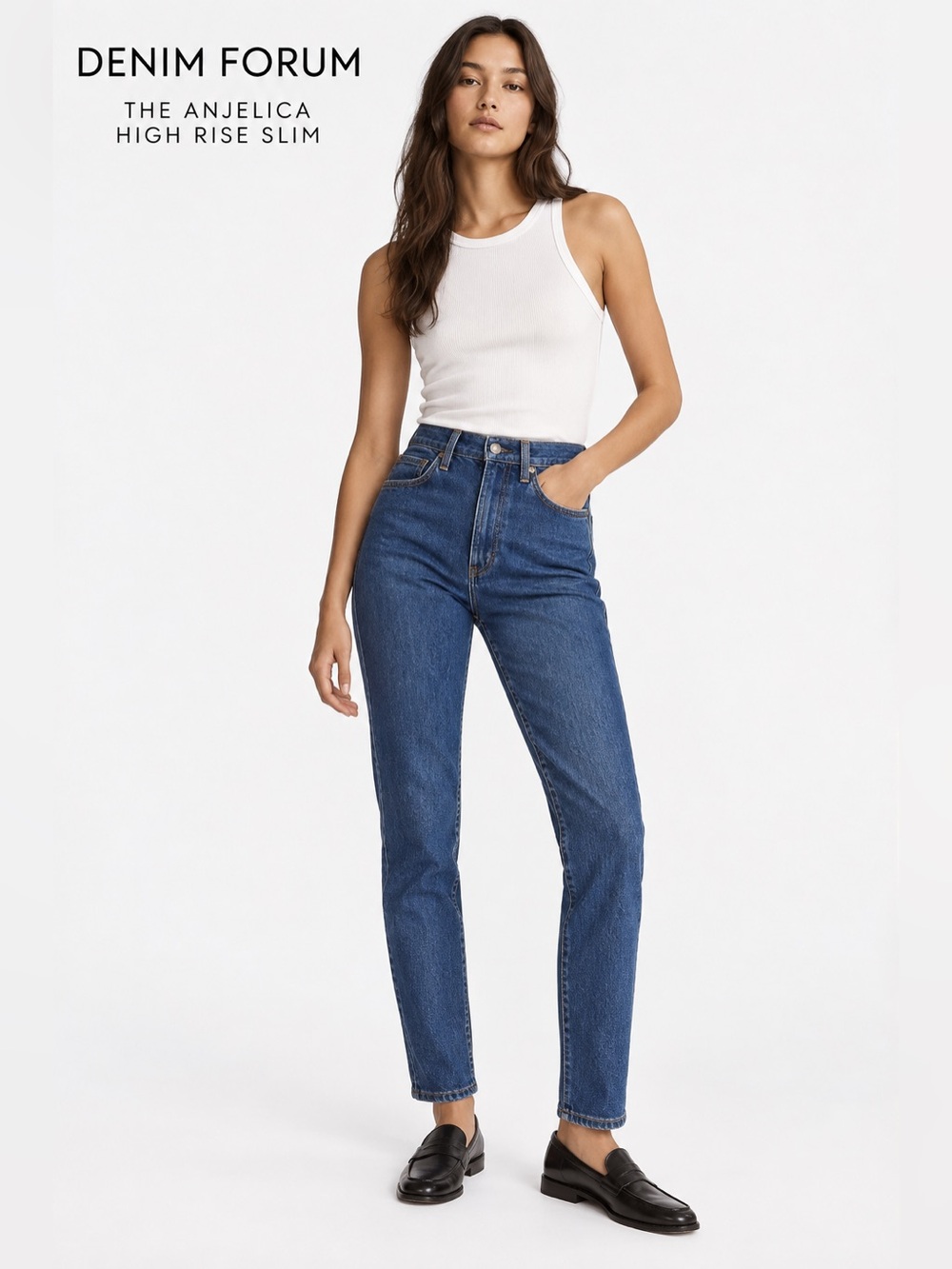 Aritzia Denim Forum The Anjelica High Rise Slim Jeans 70s Blue Size 27